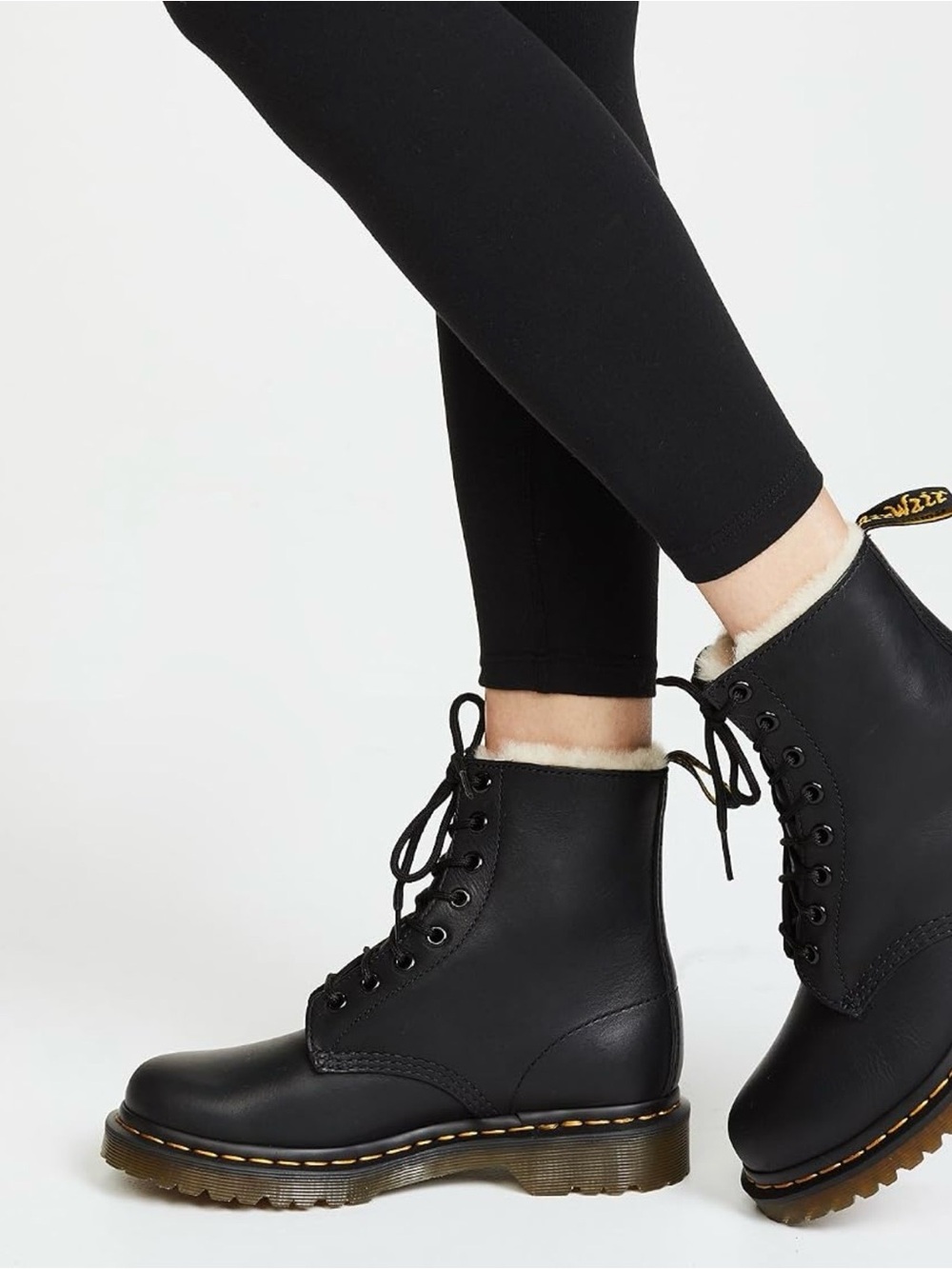 Dr. Martens 1460 Serena Shearling Lined Boots Black 7